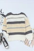 V-Neck Knitted Lantern Sleeve Pullover Sweater